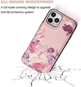 img 1 attached to 🌸 Crosspace Case Compatible with iPhone 11 [6.1 inch,2019 Release], Wallet Case for Women and Girls with Card Holder &amp; Special Design, Premium PU Leather Back Flip Cover Cases - Pink Flower Print