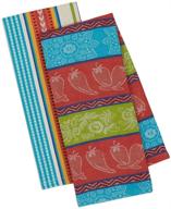 🌶 design imports baja cantina cotton southwest table linens: set of 2 dishtowels, 18-inch by 28-inch, includes 1 chili pepper and 1 baja stripe logo