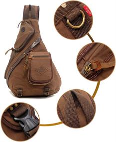 img 3 attached to Stylish Canvas Coffee Shoulder Crossbody Backpack: Ultimate Versatility