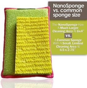 img 3 attached to 🧽 Nano Sponge Cleaning Sponges: Jumbo Household Kitchen and Dish Sponge – 2 Pack, 6 x 4 inches