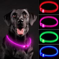 🐶 rechargeable led dog collar - waterproof light-up collars for night walking, adjustable & safe necklace for small medium large dogs (pink) logo