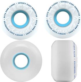 img 1 attached to 🌥️ Ricta Wheels Clouds White/Blue 56mm 78a - High-Performance Skateboard Wheels (Set of 4)