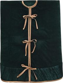 img 2 attached to 🎄 X.Sem Dark Green 50-Inch Holly Leaf Embroidered Velvet Christmas Tree Skirt with Pleated Velvet Border