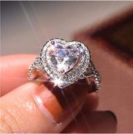 exquisite 925 sterling silver cz heart-shaped ring: high-end fashion jewelry for women's wedding or engagement - elegant micro inlaid, multi-layer design with simulated diamonds logo