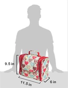 img 1 attached to Palcovi Hearts Pattern Large Capacity Hanging Toiletry Bag - Ultimate Travel Organizer for Full-Sized Toiletries - Dopp Kit with Metal Hook