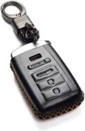 🔑 vitodeco genuine leather smart key fob case for acura rdx, mdx, ilx, tlx 2016-2020 (4-button, black) - enhanced seo logo