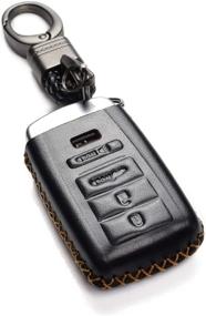 img 4 attached to 🔑 Vitodeco Genuine Leather Smart Key Fob Case for Acura RDX, MDX, ILX, TLX 2016-2020 (4-Button, Black) - Enhanced SEO