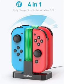 img 3 attached to 🔌 Nintendo Switch Charging Dock Stand by KINGTOP - Joy-Con Controllers Charger Station with Individual LED Indicators & Type C Charging Cable