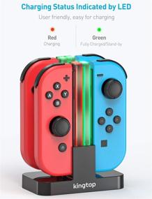 img 2 attached to 🔌 Nintendo Switch Charging Dock Stand by KINGTOP - Joy-Con Controllers Charger Station with Individual LED Indicators & Type C Charging Cable