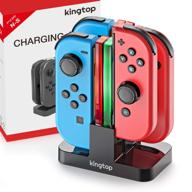 🔌 nintendo switch charging dock stand by kingtop - joy-con controllers charger station with individual led indicators & type c charging cable logo