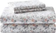 laura ashley home - фланелевая коллекция - комплект постельного белья из 100% хлопка, ультра-мягкая щетина, предварительно усадившаяся и антипилинговая, машинная стирка при низкой температуре, королевский размер, розалии логотип