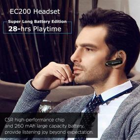 img 3 attached to 🎧 Беспроводная гарнитура Glazata EC200 Bluetooth - 30 часов разговора (черная)