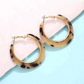 img 1 attached to 👑 Bohemia Statement Dangle Earrings for Women - XOCARTIGE Acrylic Hoop Earrings with Tortoise Resin - Trendy Earring Studs for Girls