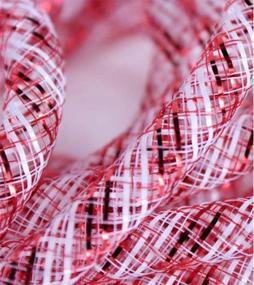 img 1 attached to 🎀 Red and White Deco Mesh Flex Tubing with Metallic Foil - 8mm x 30 Yards: RE3010G2