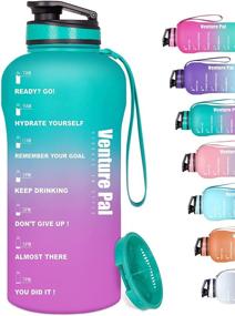 img 4 attached to 💧 Stay Hydrated in Style with Venture Pal 64oz Motivational Water Bottle - Time Marker, Removable Strainer, and Leakproof Design!