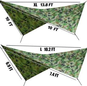 img 3 attached to 🏕️ Camo XL Camping Hammock with Mosquito Net, Rain Fly, and Portable Travel Bug Net - Ideal Camping Equipment & Hammock Tent for Outdoor Hiking, Backpacking, and Travel