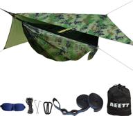 🏕️ camo xl camping hammock with mosquito net, rain fly, and portable travel bug net - ideal camping equipment & hammock tent for outdoor hiking, backpacking, and travel логотип