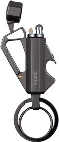 img 4 attached to Yusud Flint Wheel Lighter Fluid Refillable with Bottle Opener & Keychain - Stylish & Durable EDC Lighter