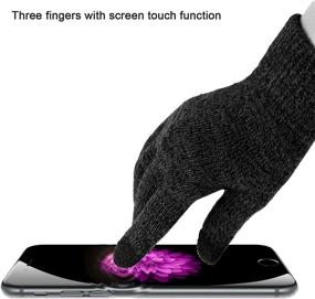 img 1 attached to 🧣 TAGVO Winter Hat Scarf Touch Screen Gloves Set - 3 Pieces Warm Thick Knit for Men Women