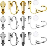 💎 transform non-pierced ears with 30 clip-on earring converters - 3 color options and comfort pads included logo