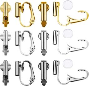 img 4 attached to 💎 Transform Non-Pierced Ears with 30 Clip-on Earring Converters - 3 Color Options and Comfort Pads Included