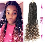 👩 18-inch box braids with curly ends: 6 packs of goddess senegalese twist crochet hair - synthetic extensions for black women (18 inch, t1b/27) logo