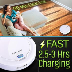 img 2 attached to 🤖 Rechargeable Smart Robot Vacuum Cleaner - Slim Electric Automatic Robotic Vacuum Cleaner with Self Programmed Navigation, Anti-Fall Sensors - Designed for Carpet, Hardwood, Linoleum, Tile - White