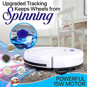 img 1 attached to 🤖 Rechargeable Smart Robot Vacuum Cleaner - Slim Electric Automatic Robotic Vacuum Cleaner with Self Programmed Navigation, Anti-Fall Sensors - Designed for Carpet, Hardwood, Linoleum, Tile - White