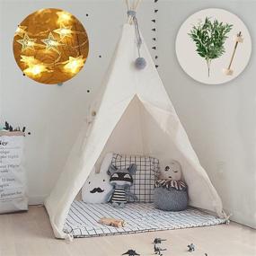 img 4 attached to 🏕️ Compact Foldable White Teepee Tent