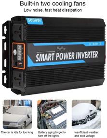 img 1 attached to High-power 2000W Power Inverter with 5000W Peak, USB AC Adapter, Remote Switch for Home Car RV Emergency - 12V to 220V