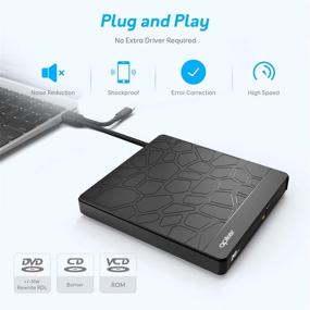 img 3 attached to 📀 Apiker External DVD Drive: USB3.0 CD DVD +/-RW Burner with SD Slot, Type C Cord, Carrying Case - Multi-Functional for Laptop, PC & Mac