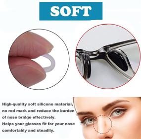 img 2 attached to SAIGO 12 Paris Adhesive Nose Pads for Glasses - D Shape Anti-Slip Stick on Silicone Nose Pads, 2mm, Transparent, Compatible with Eyeglasses, Sunglasses