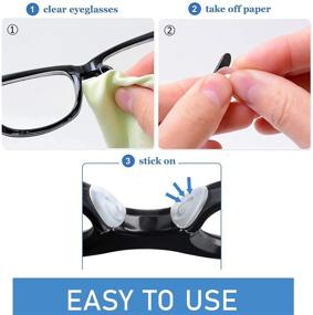 img 1 attached to SAIGO 12 Paris Adhesive Nose Pads for Glasses - D Shape Anti-Slip Stick on Silicone Nose Pads, 2mm, Transparent, Compatible with Eyeglasses, Sunglasses