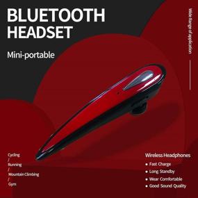 img 1 attached to 🎧 Беспроводной Bluetooth-гарнитура Landi V101: шумоподавление, наушники с микрофоном для бизнеса/водителей/офиса – совместима с iPhone/Samsung/Android (красный)