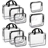 👜 hedume set of 9 clear makeup bags - tsa approved toiletry bag set, waterproof pvc with zipper handle - portable travel luggage pouches logo