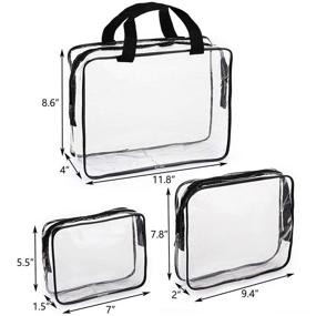 img 2 attached to 👜 Hedume Set of 9 Clear Makeup Bags - TSA Approved Toiletry Bag Set, Waterproof PVC with Zipper Handle - Portable Travel Luggage Pouches