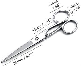 img 1 attached to Professional 7 Inch Silver Shears Knife Edge Craft Tailor Scissors - Heavy Duty Stainless Steel Fabric Dressmaker Shears for Cutting Cloth, Leather, Canvas, Denim (Silver)