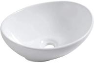 🚽 sarlai oval vessel sink - 16"x13" white porcelain ceramic bathroom art basin logo