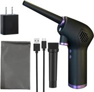 upgraded montex air duster cordless with powerful 15000mah rechargeable battery, enhanced 45000 rpm 🔌 electric air duster for efficient computer and keyboard cleaning. includes free charger and type-c port. logo