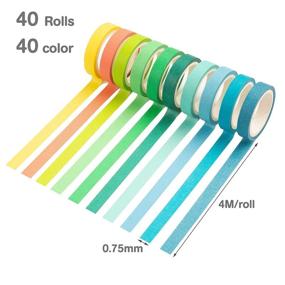 img 3 attached to 🎨 YI LIN Washi Tape Set - Colored Decorative Masking Tapes, 40 Rolls Painters Tape, Art Supplies for Kids, Children, and Gift Wrapping