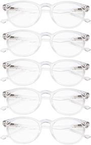 img 3 attached to Eyekepper 5-Pack Transparent Frame Reading Glasses with Oval Round Spring Hinges [+1.75]