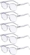 eyekepper 5-pack transparent frame reading glasses with oval round spring hinges [+1.75] logo