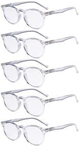 img 4 attached to Eyekepper 5-Pack Transparent Frame Reading Glasses with Oval Round Spring Hinges [+1.75]