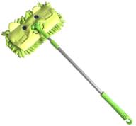 🧹 xifando mini microfiber chenille cartoon flat dust mop for kids - detachable, 360° rotation, extension-type (green) logo