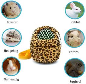 img 3 attached to 🐾 Small Animal Portable Outgoing Travel Bag - Hamster Carrier Bag for Dwarf Hamster, Guinea Pig, Hedgehog, Mouse, Rat
