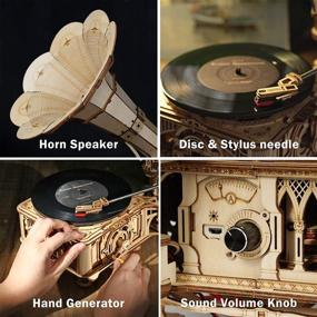 img 2 attached to ROKR Wooden Puzzle Retro Gramophone