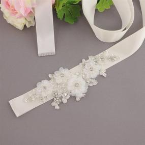 img 3 attached to Azaleas Womens Wedding Sashes Off White Women's Accessories and Belts