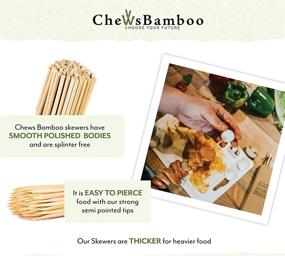 img 3 attached to 🍢 Bite into Quality: 6-Inch Chews Bamboo Skewers, 4mm Thick – Perfect for Grilling and Shish Kabob Skewers! 100 Kebab Sticks per Box