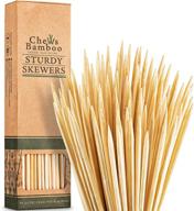 🍢 bite into quality: 6-inch chews bamboo skewers, 4mm thick – perfect for grilling and shish kabob skewers! 100 kebab sticks per box logo