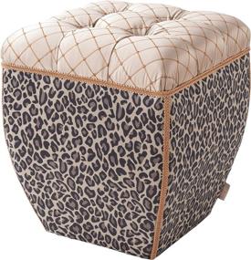 img 3 attached to Leopard Print 🐆 Ottoman by Jennifer Taylor Home